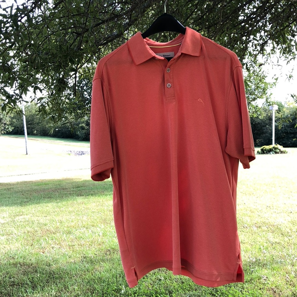 Men’s Tommy Bahama Orange Knit Polo Shirt